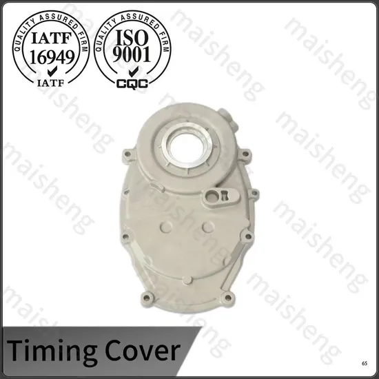 Rear view of timing cover with seal groove detail